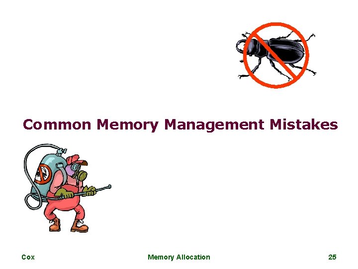 Common Memory Management Mistakes Cox Memory Allocation 25 