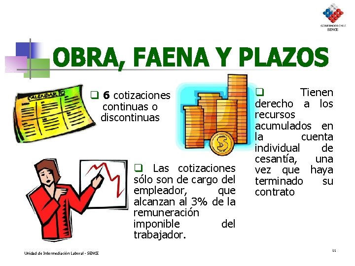 q 6 cotizaciones continuas o discontinuas q Las cotizaciones sólo son de cargo del