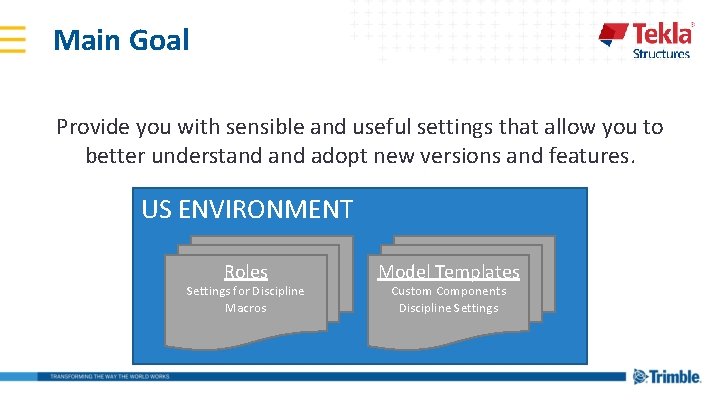 Main Goal Provide you with sensible and useful settings that allow you to better