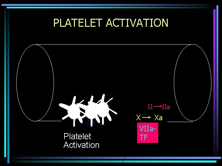 PLATELET ACTIVATION II Platelet Activation IIa X Xa VIIa. TF 