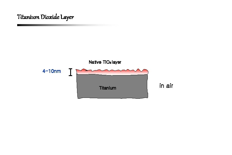 Titanium Dioxide Layer Native Ti. O 2 layer 4 -10 nm Titanium in air