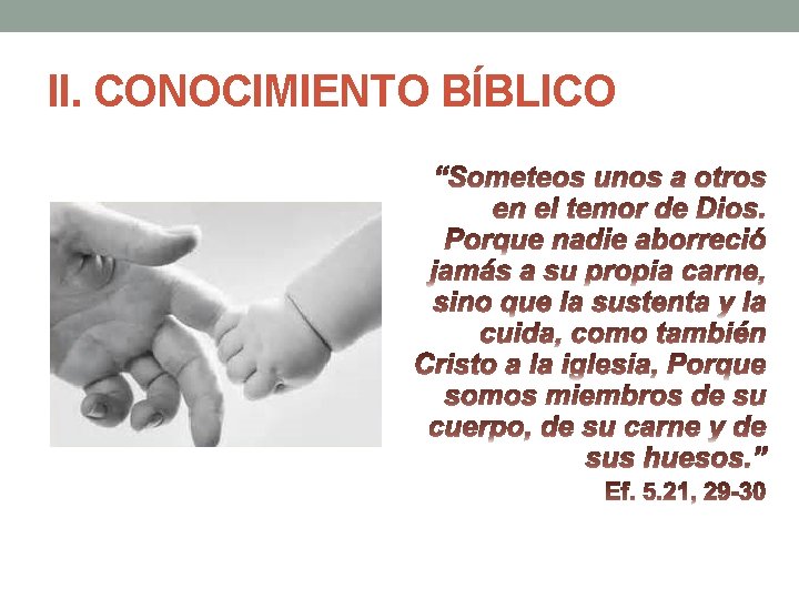 II. CONOCIMIENTO BÍBLICO 