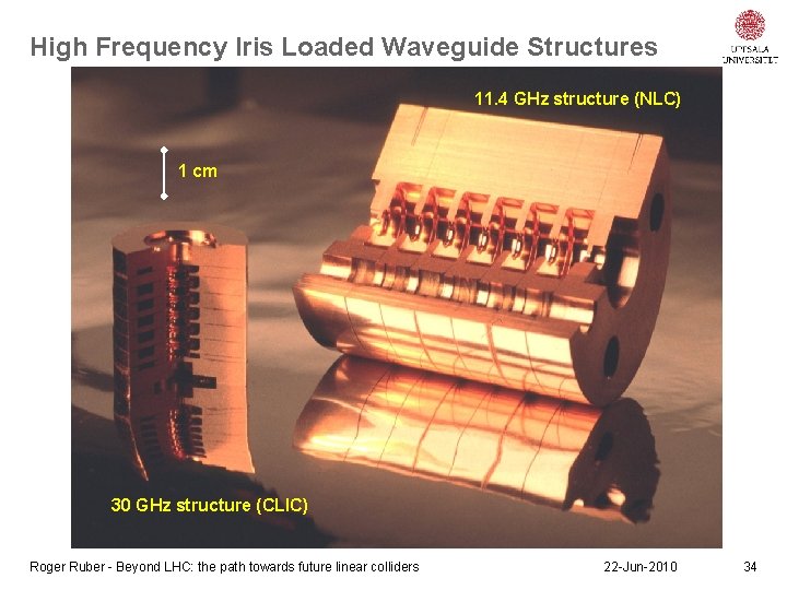 High Frequency Iris Loaded Waveguide Structures 11. 4 GHz structure (NLC) 1 cm 30