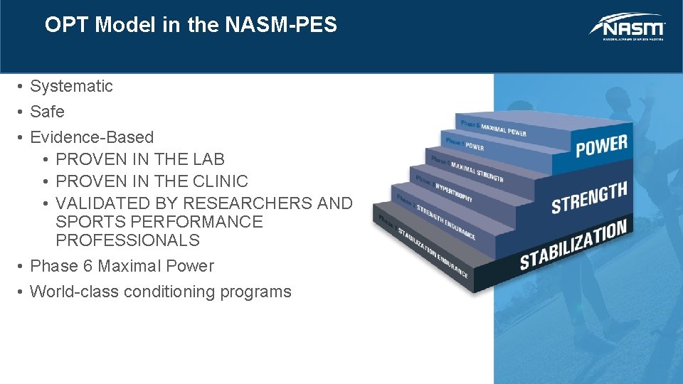 OPT Model in the NASM-PES • Systematic • Safe • Evidence-Based • PROVEN IN