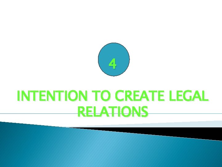 4 INTENTION TO CREATE LEGAL RELATIONS 