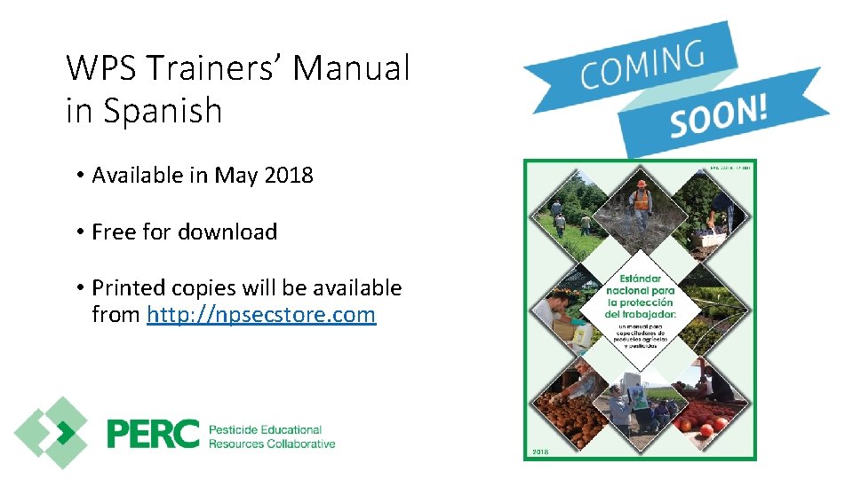 WPS Trainers’ Manual in Spanish • Available in May 2018 • Free for download