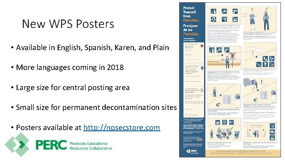New WPS Posters • Available in English, Spanish, Karen, and Plain • More languages