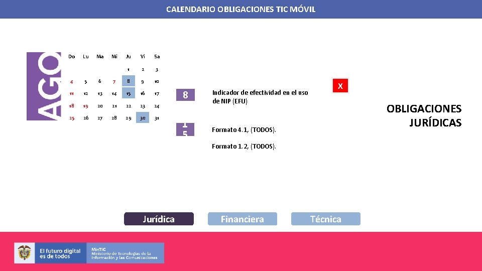 CALENDARIO OBLIGACIONES TIC MÓVIL Do Lu Ma Mi Ju Vi Sa 1 2 3