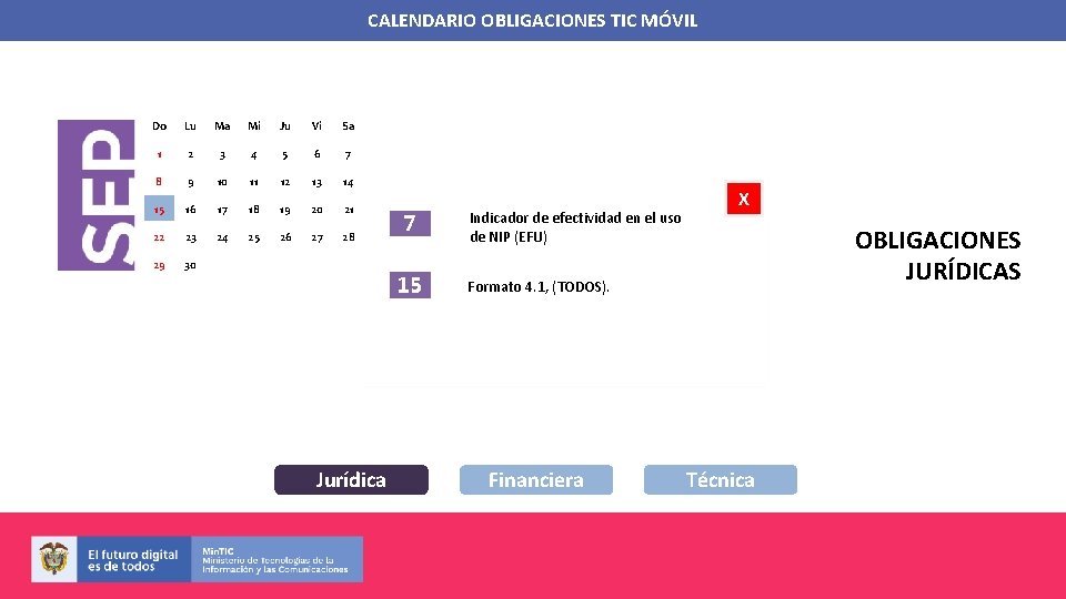 CALENDARIO OBLIGACIONES TIC MÓVIL Do Lu Ma Mi Ju Vi Sa 1 2 3