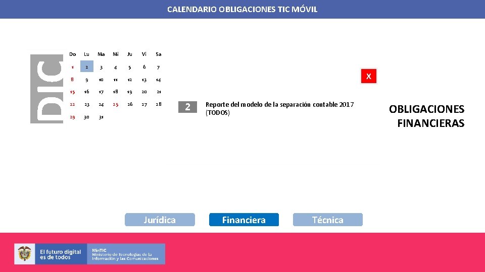 CALENDARIO OBLIGACIONES TIC MÓVIL Lu Ma Mi Ju Vi Sa 1 2 3 4