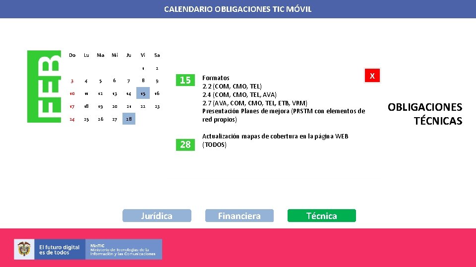 CALENDARIO OBLIGACIONES TIC MÓVIL Do Lu Ma Mi Ju Vi Sa 1 2 3