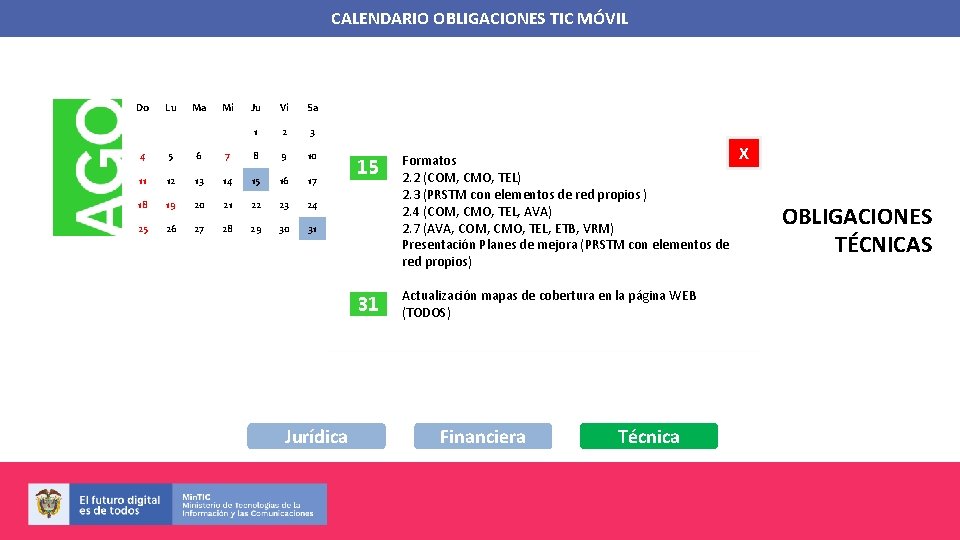 CALENDARIO OBLIGACIONES TIC MÓVIL Do Lu Ma Mi Ju Vi Sa 1 2 3