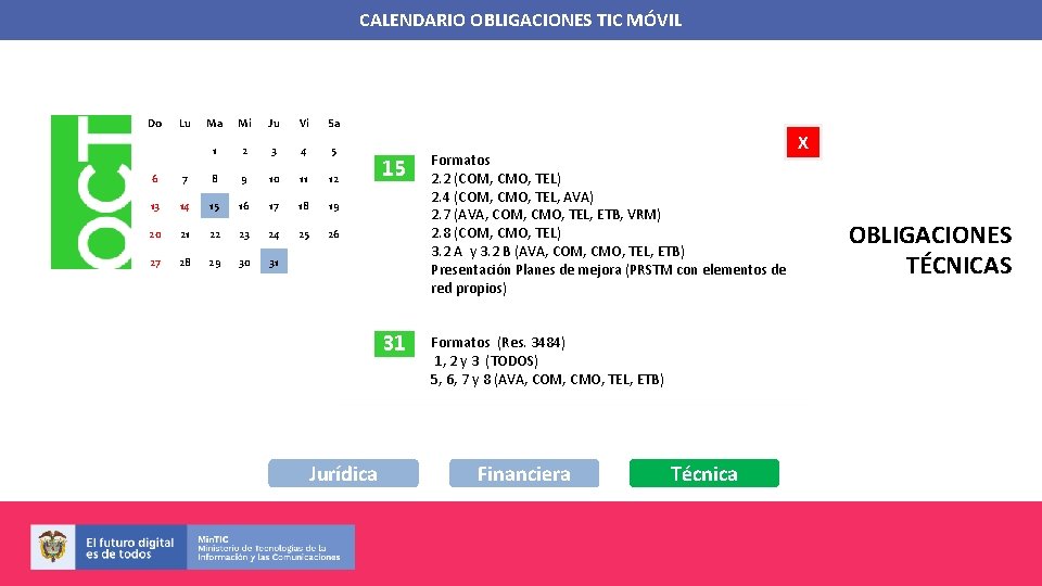 CALENDARIO OBLIGACIONES TIC MÓVIL Do Lu Ma Mi Ju Vi Sa 1 2 3