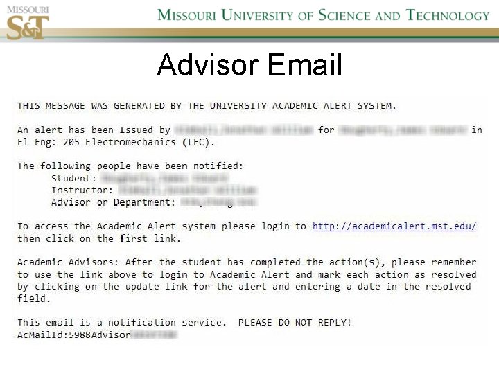 Advisor Email 
