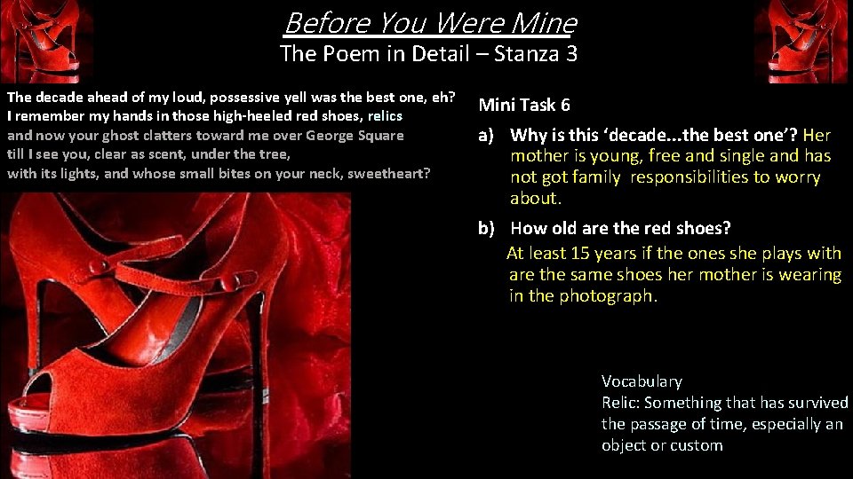 Before You Were Mine The Poem in Detail – Stanza 3 The decade ahead