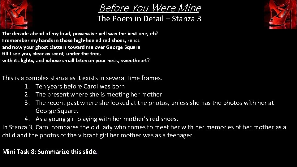 Before You Were Mine The Poem in Detail – Stanza 3 The decade ahead