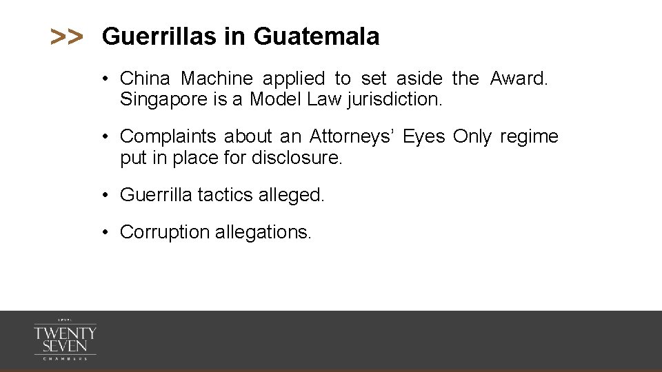 >> Guerrillas in Guatemala • China Machine applied to set aside the Award. Singapore