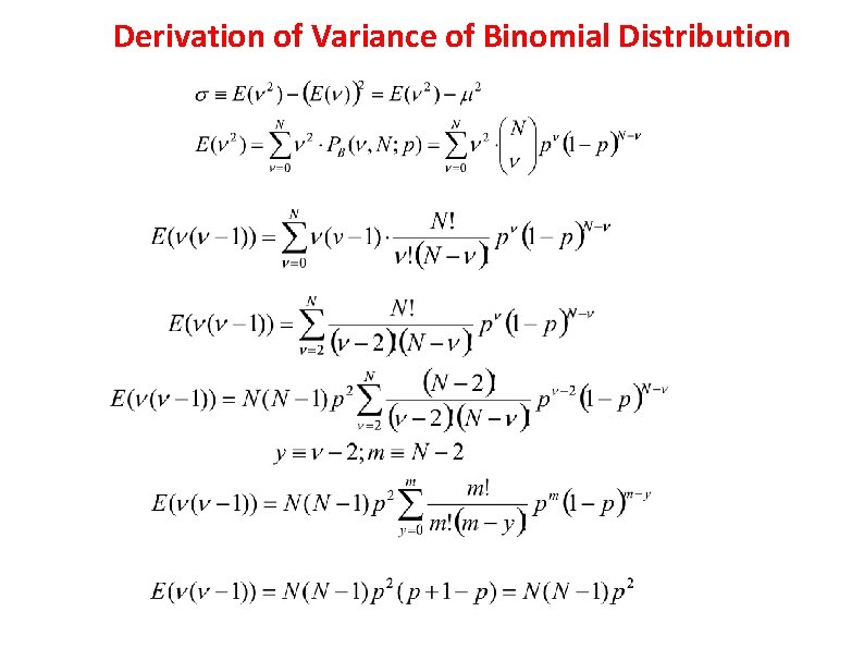 Derivation of Variance of Binomial Distribution 