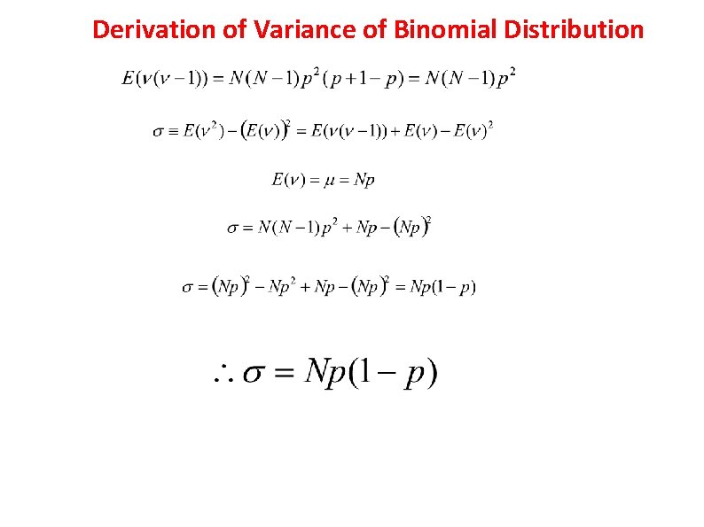 Derivation of Variance of Binomial Distribution 