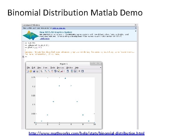 Binomial Distribution Matlab Demo http: //www. mathworks. com/help/stats/binomial-distribution. html 