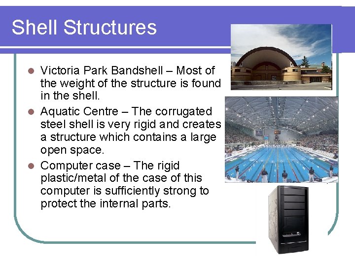 Shell Structures Victoria Park Bandshell – Most of the weight of the structure is