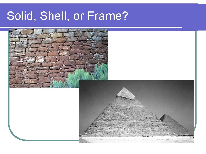 Solid, Shell, or Frame? 