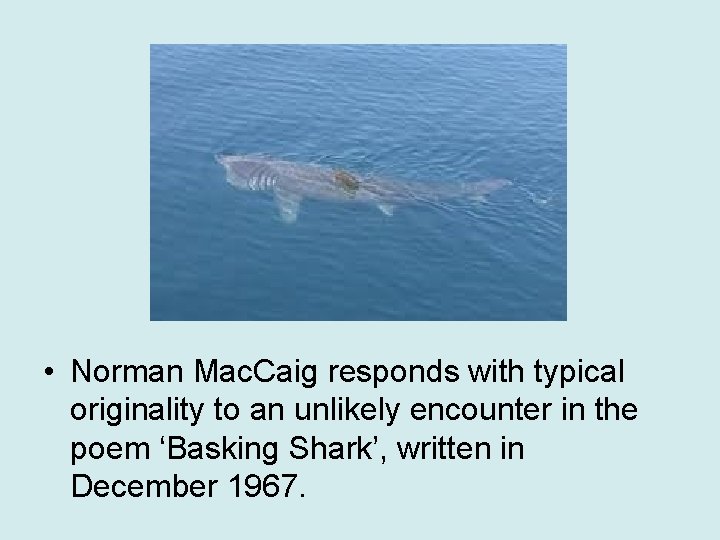  • Norman Mac. Caig responds with typical originality to an unlikely encounter in