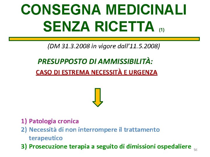 CONSEGNA MEDICINALI SENZA RICETTA (1) (DM 31. 3. 2008 in vigore dall’ 11. 5.