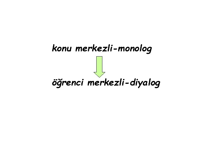 konu merkezli-monolog öğrenci merkezli-diyalog 