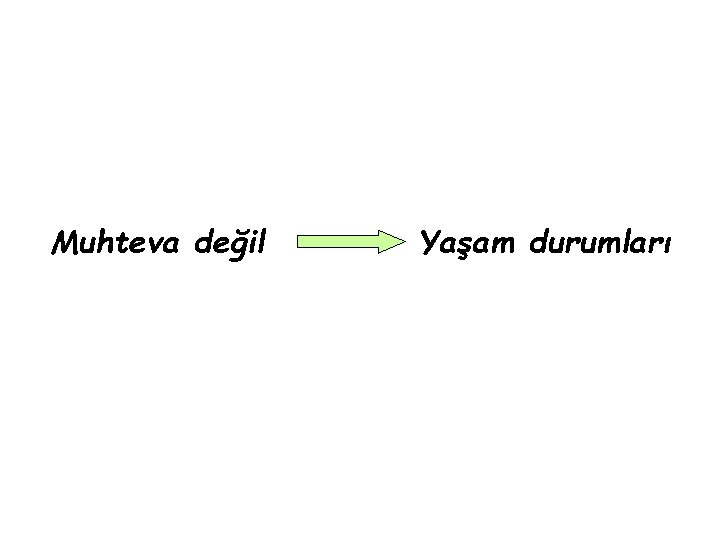 Muhteva değil Yaşam durumları 