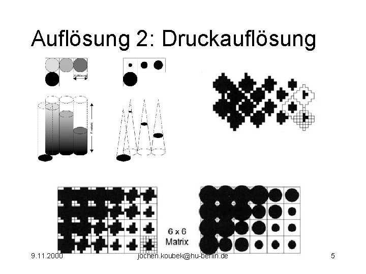 Auflösung 2: Druckauflösung 9. 11. 2000 jochen. koubek@hu-berlin. de 5 