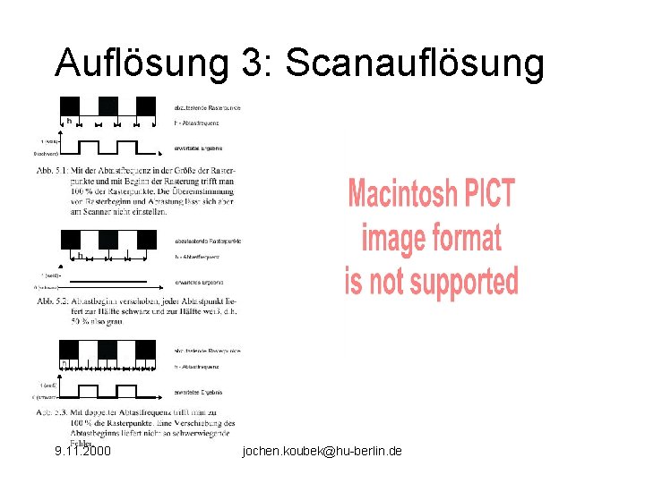 Auflösung 3: Scanauflösung 9. 11. 2000 jochen. koubek@hu-berlin. de 