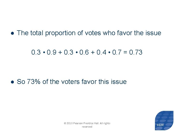 ● The total proportion of votes who favor the issue 0. 3 • 0.