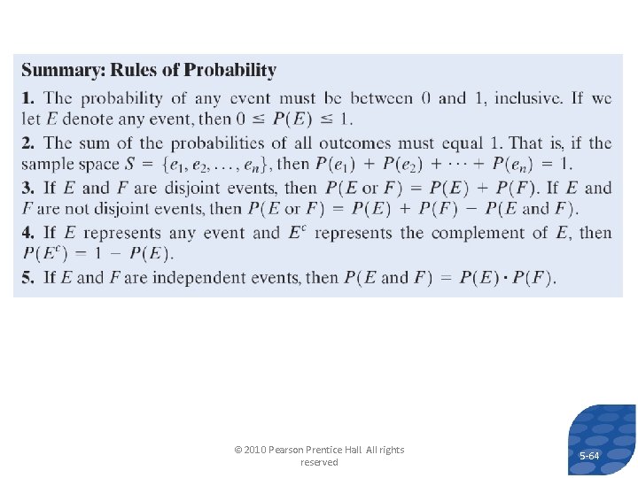 © 2010 Pearson Prentice Hall. All rights reserved 5 -64 