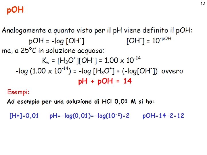 p. OH Esempi: 12 