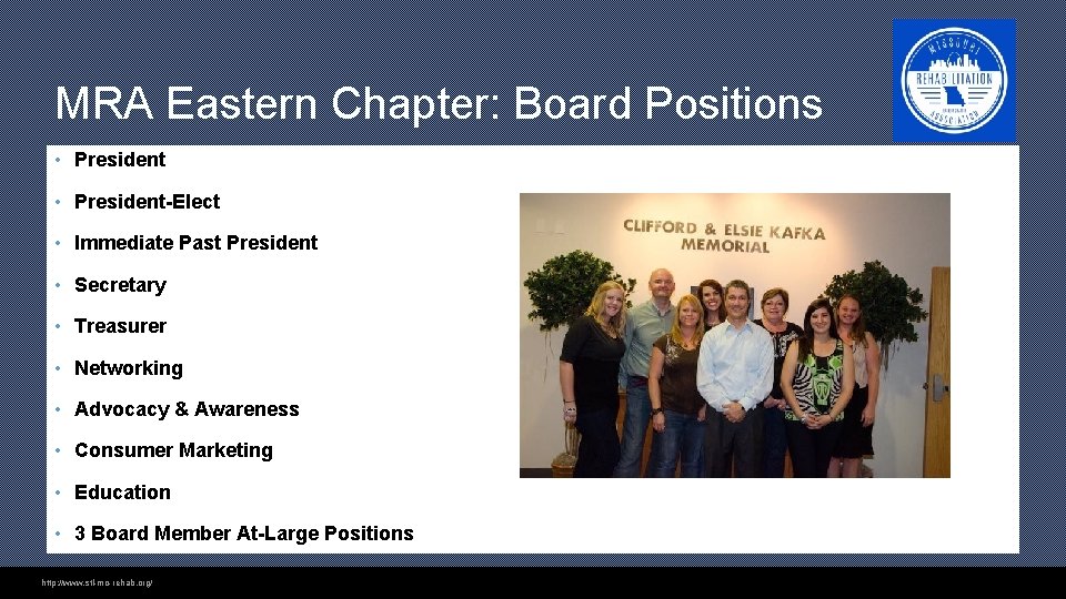 MRA Eastern Chapter: Board Positions • President-Elect • Immediate Past President • Secretary • MRA Eastern Chapter: Board Positions • President-Elect • Immediate Past President • Secretary •