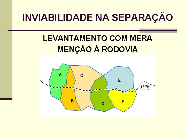 INVIABILIDADE NA SEPARAÇÃO LEVANTAMENTO COM MERA MENÇÃO À RODOVIA 