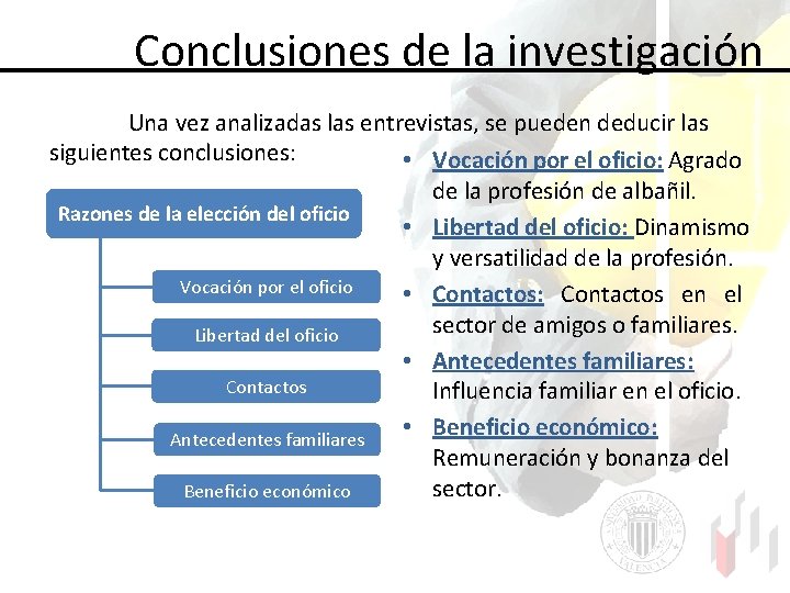  Conclusiones de la investigación Una vez analizadas las entrevistas, se pueden deducir las