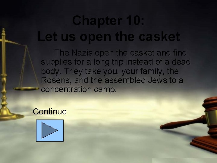 Chapter 10: Let us open the casket The Nazis open the casket and find