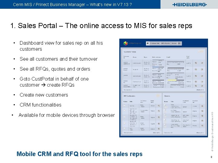 Cerm MIS / Prinect Business Manager – What’s new in V 7. 13 ?