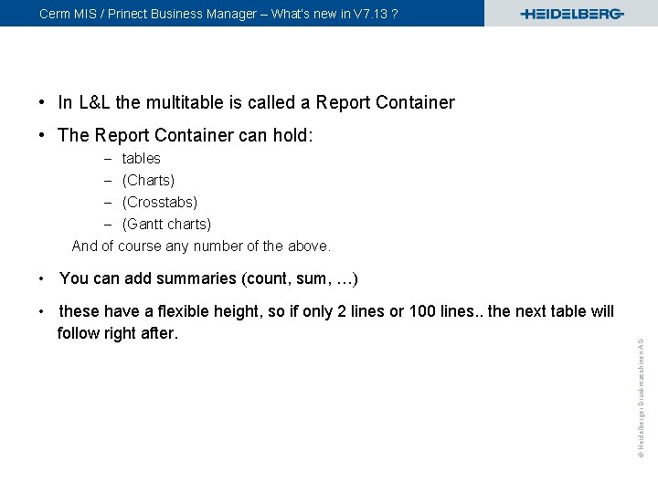 Cerm MIS / Prinect Business Manager – What’s new in V 7. 13 ?