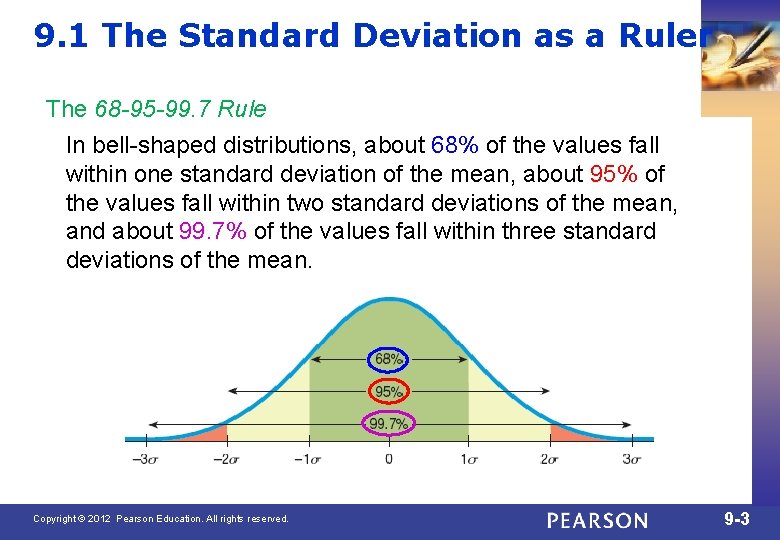 9. 1 The Standard Deviation as a Ruler The 68 -95 -99. 7 Rule