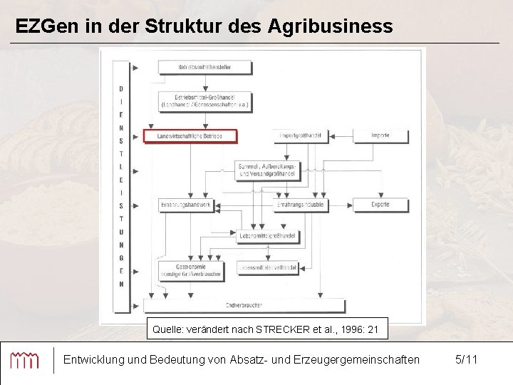 EZGen in der Struktur des Agribusiness Quelle: verändert nach STRECKER et al. , 1996: