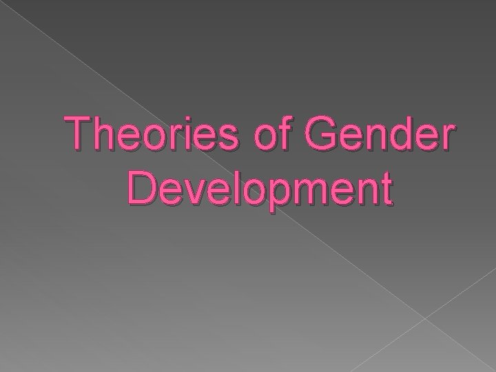Theories of Gender Development 