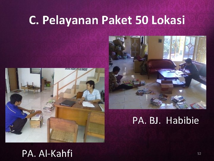 C. Pelayanan Paket 50 Lokasi PA. BJ. Habibie PA. Al-Kahfi 52 