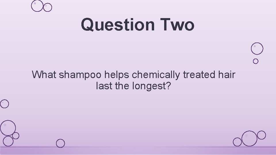 Question Two What shampoo helps chemically treated hair last the longest? 