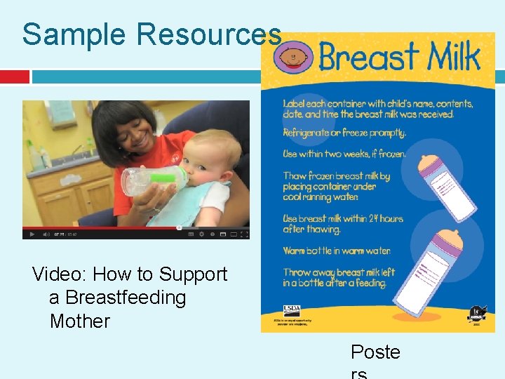 Sample Resources Video: How to Support a Breastfeeding Mother Poste 