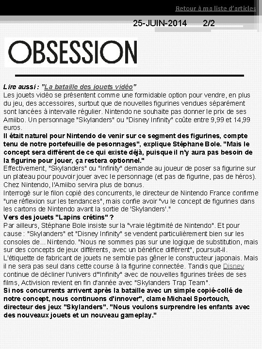 Retour à ma liste d’articles 25 JUIN 2014 2/2 Lire aussi : "La bataille