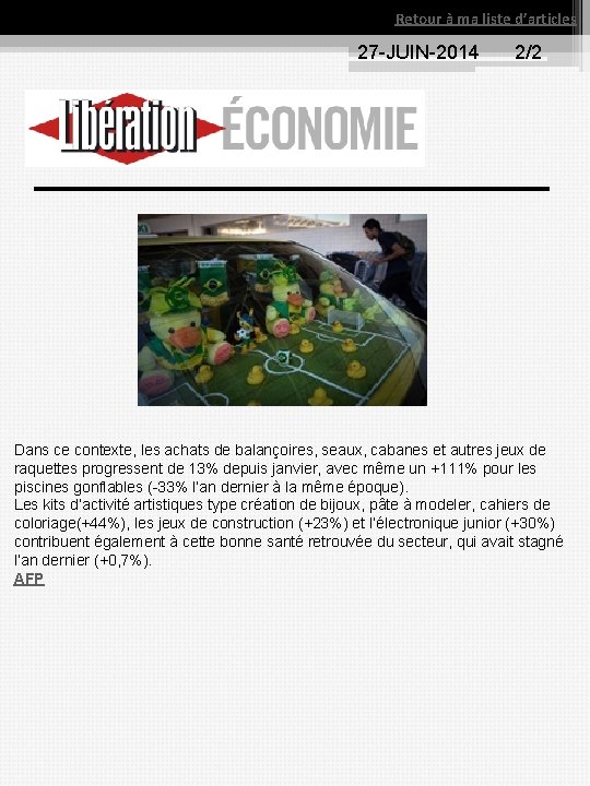 Retour à ma liste d’articles 27 JUIN 2014 2/2 Dans ce contexte, les achats