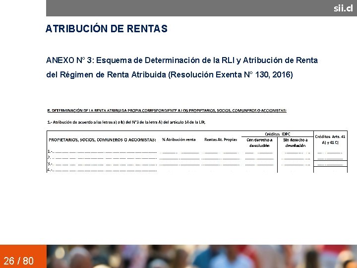 sii. cl ATRIBUCIÓN DE RENTAS ANEXO N° 3: Esquema de Determinación de la RLI